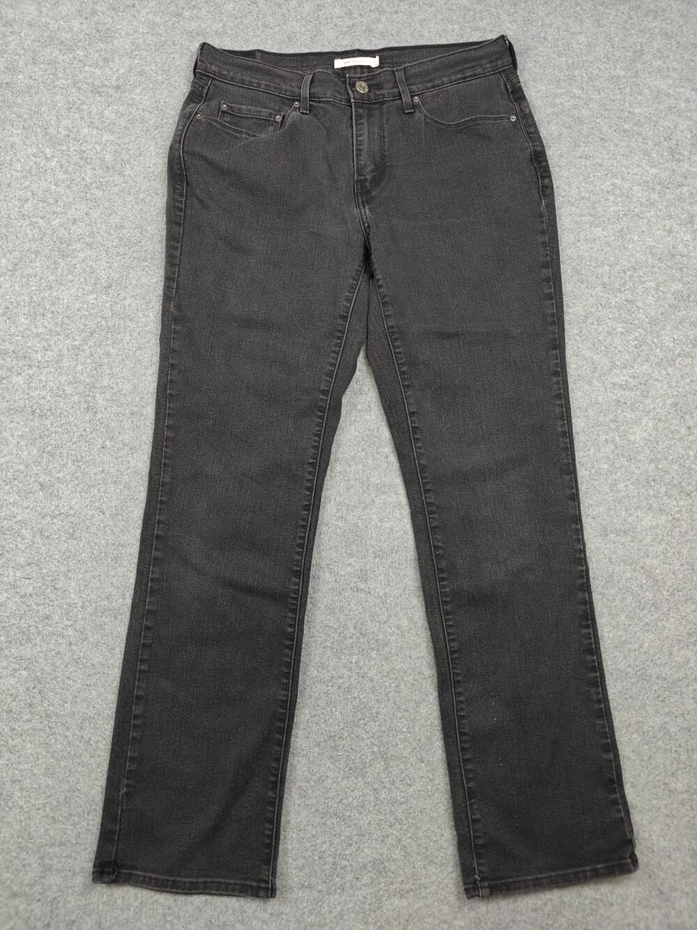 Levi's 505 Jeans Womens 29x30 Black Dark Wash Straight Denim Stretch Regular Fit